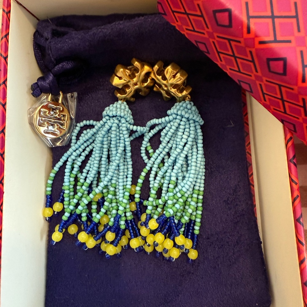Tory Burch Beaded Tassel Earrings